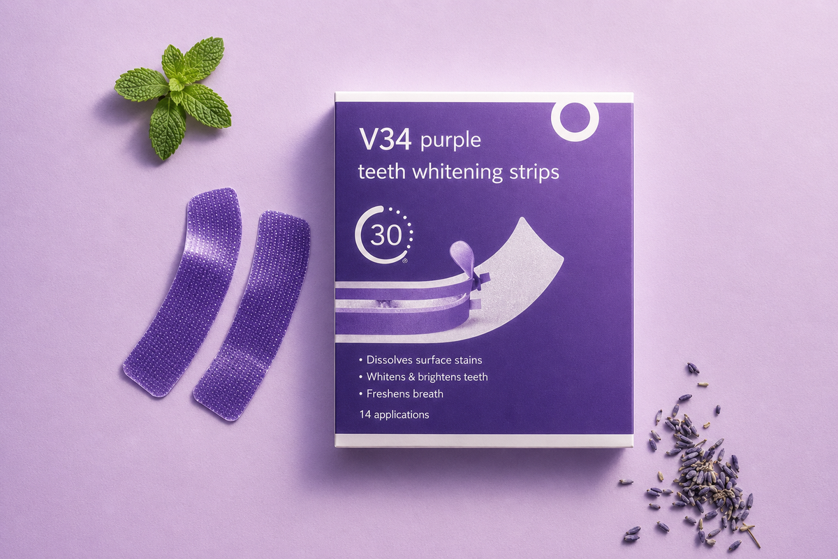 Purple Whitening Strips: Visibly Whiter in One Use
