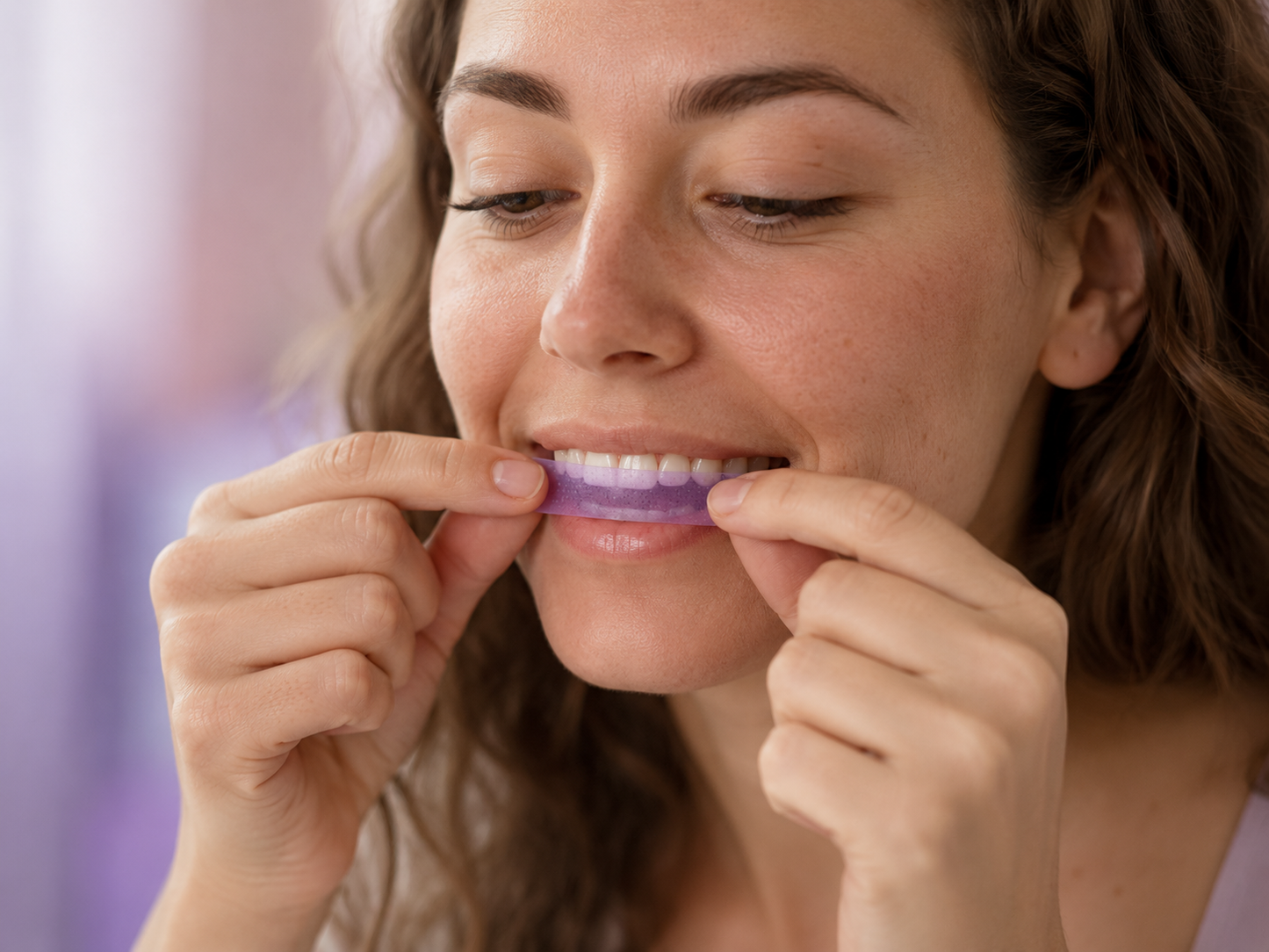 Purple Whitening Strips: Visibly Whiter in One Use